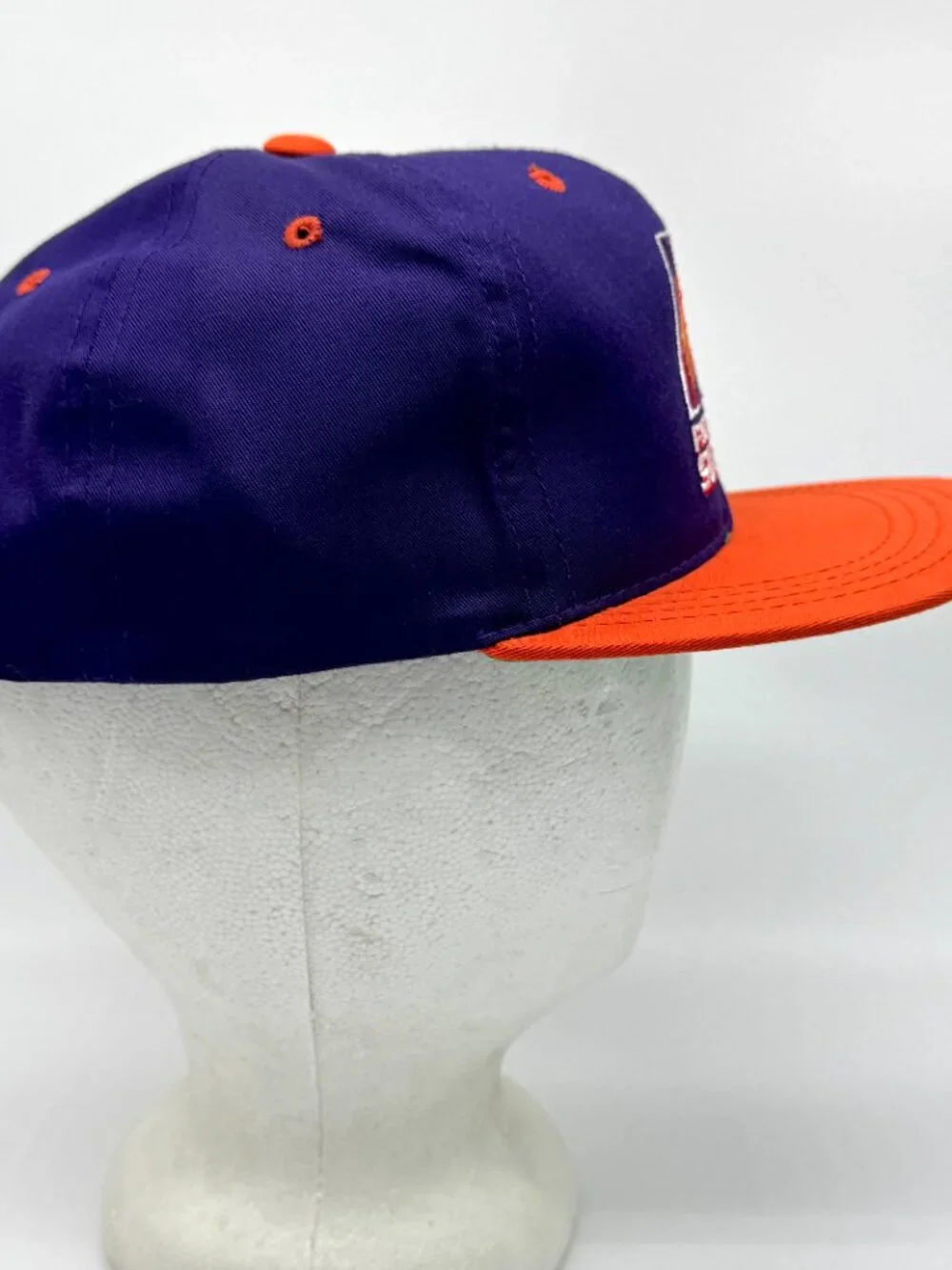 Vintage Phoenix Suns Deadstock Youth Logo 7 Snapback Hat NBA NWT Purple Orange